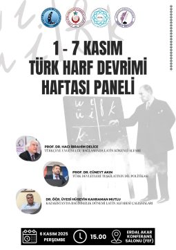 1-7 Kasım Türk Harf Devrimi Haftası